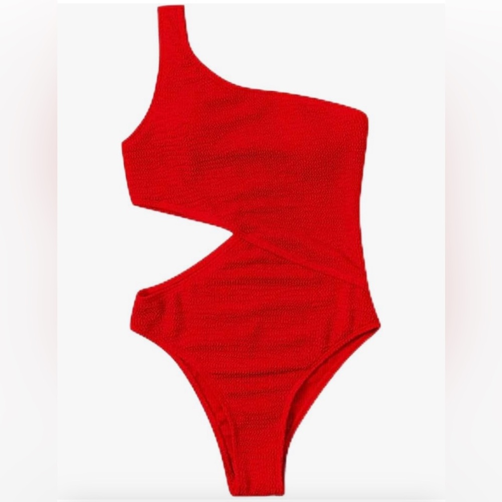 NWOT Red One-Shoulder woman One Piece size Small